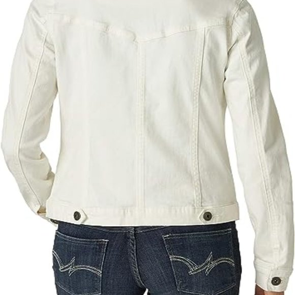 Wrangler Authentic White Women's Medium Stretch Denim Jacket - Picture 3 of 7